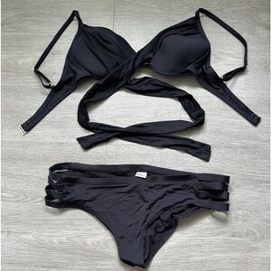 Extra large black bikini